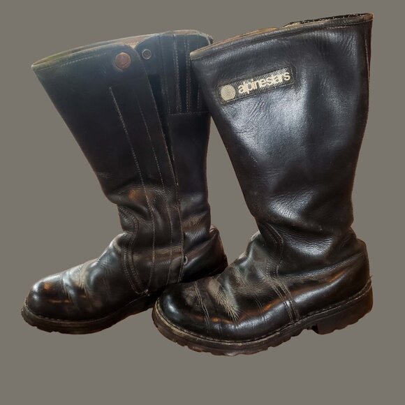 AlpineStars Kenny Roberts Yamaha Motorcycle Racing Boots Mens 6.5 Side Zip - Picture 1 of 8